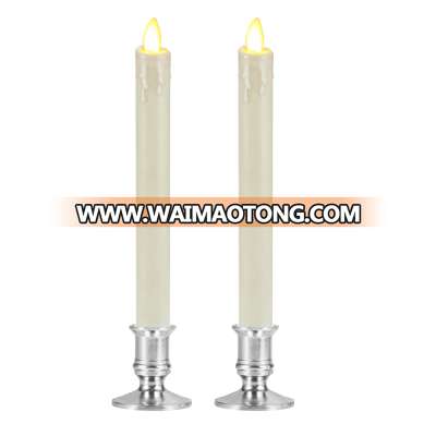 Real wax surface flameless  moving wick LED taper candles with timer and remote 2pcs/set Dripping Tear