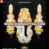 Wedding Candle Unity Set, Carved Candles