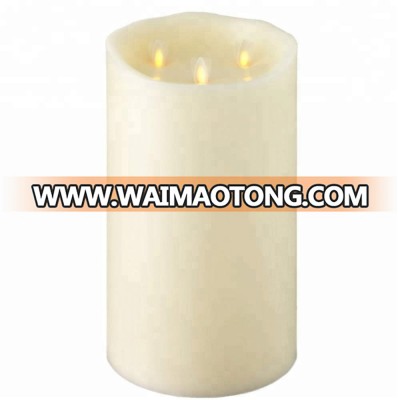 Muti Wicks Flameless Moving Flame Real Wax LED Candle with Timer and Remote