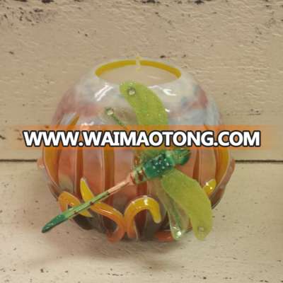 Green Dragonfly Gift ALL Hand Carved wax candles Wax Candles Outside and Inside