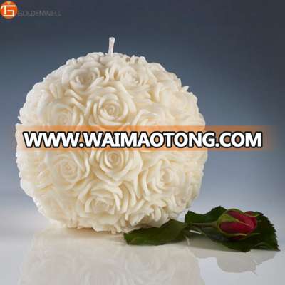 Rose Ball Candles, Ivory